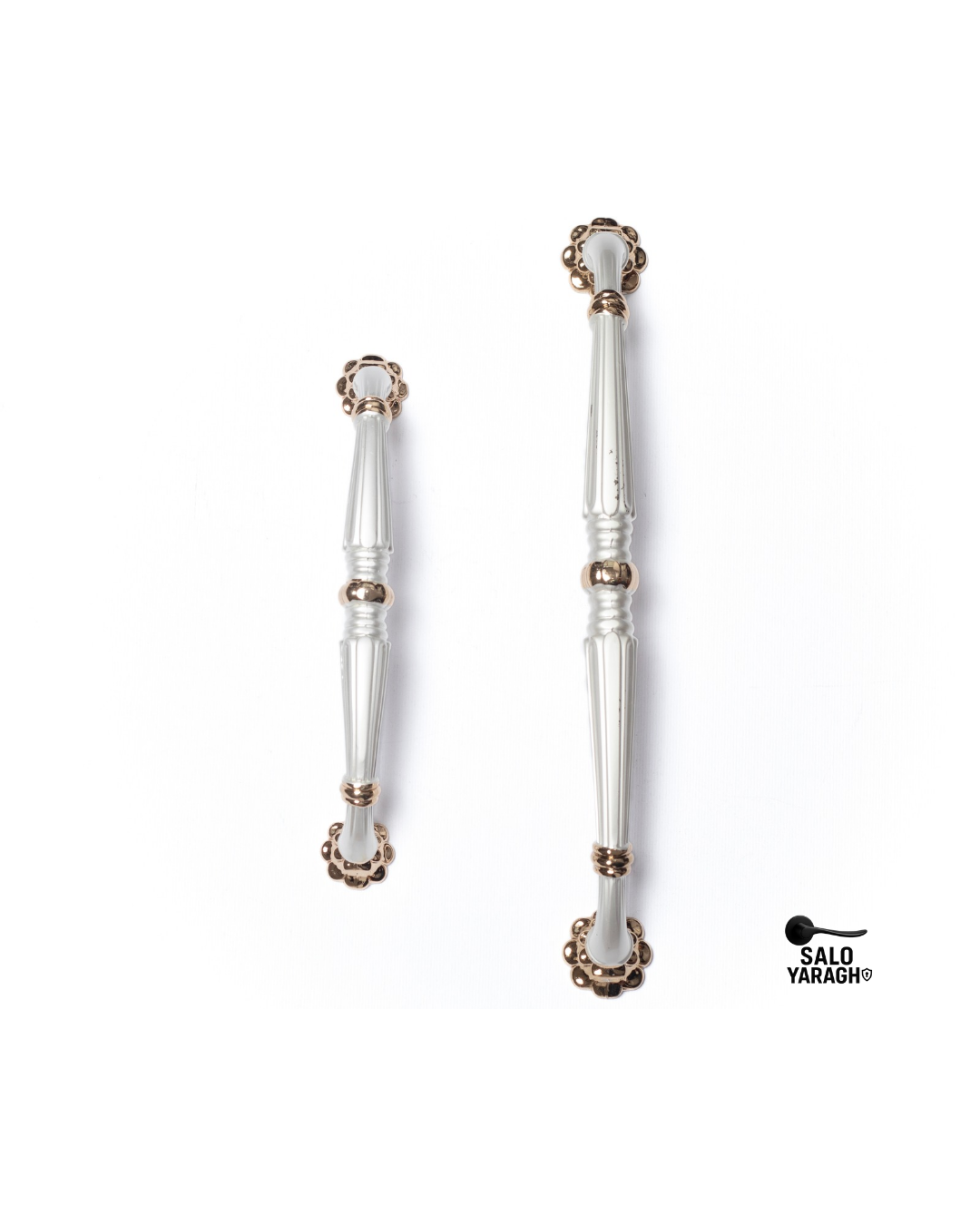 دستگیره کابینت سفید طلایی