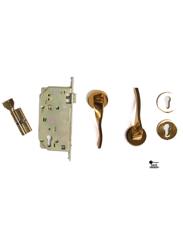 پک کامل دستگیره درب طلایی