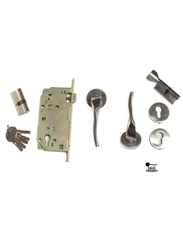 پک کامل دستگیره درب کروم